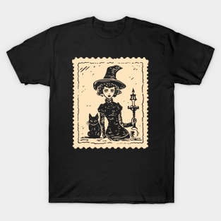 Witch and Black Cat T-Shirt